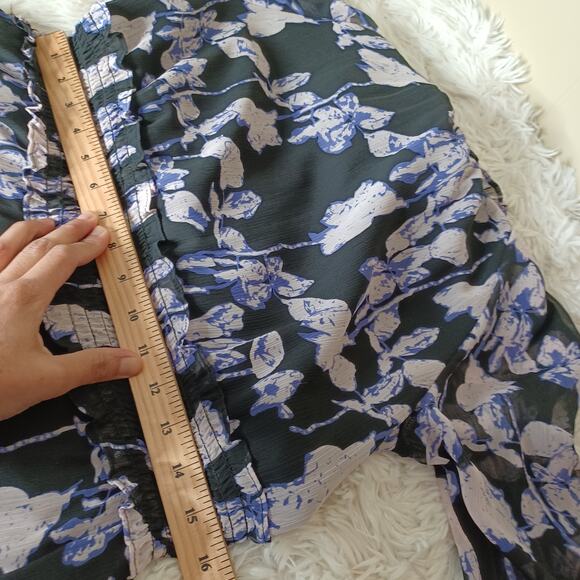 O.P.T Purple floral High Neck Smock Midi Flowy Dress Size S - Picture 8 of 9